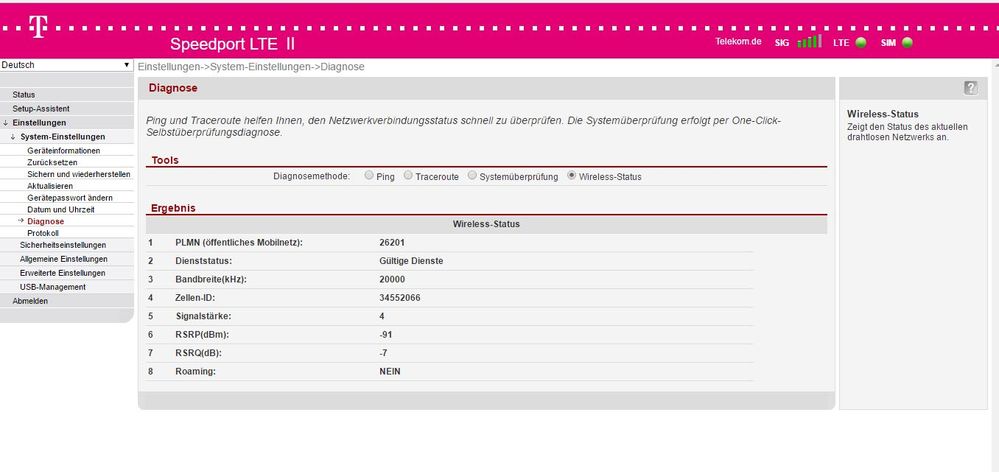 Gut um Empfangsprobleme zu lösen: Die Diagnose des Speedport  <span data-glossary-matched=