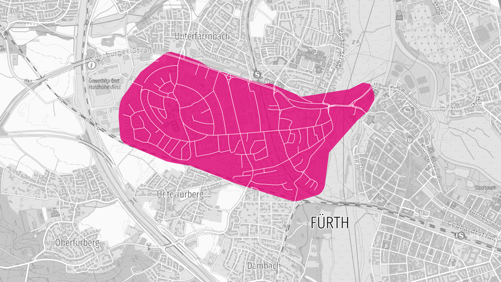 Fürth westlich der Regnitz