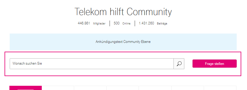 Designanpassungen auf der Startseite