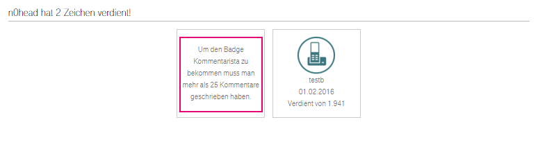 Übersicht der Badges