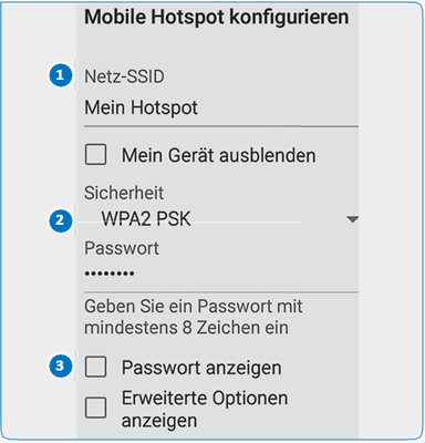 So richten Sie den Hotspot bei Android ein.