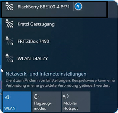 Wählen Sie den neu angelegten Hotspot aus.