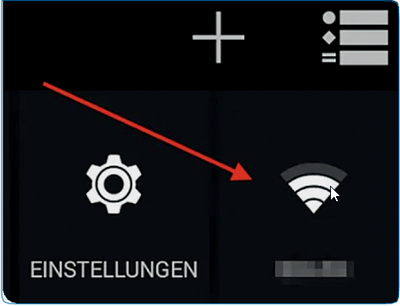 Tippen Sie auf das WLAN-Symbol, um das WLAN zu deaktivieren.