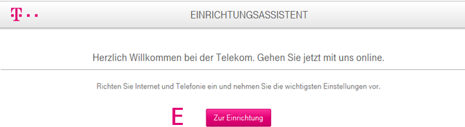 Einrichtungsassistent für Ihren Speedport Router