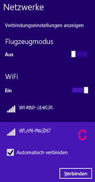 Windows 8: WLAN verbinden
