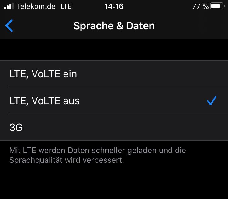 Beispiel bei Apple iOS