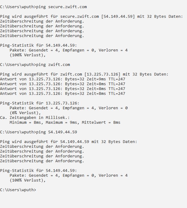 so sieht der ping auf zwift aus